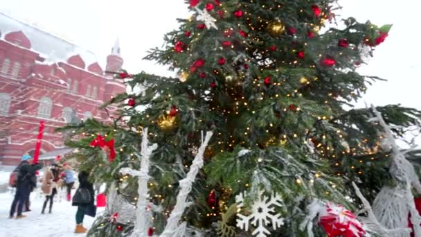 Рождественская ярмарка на Манежной площади — стоковое видео