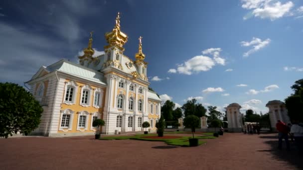 Peterhof paleis kerk — Stockvideo