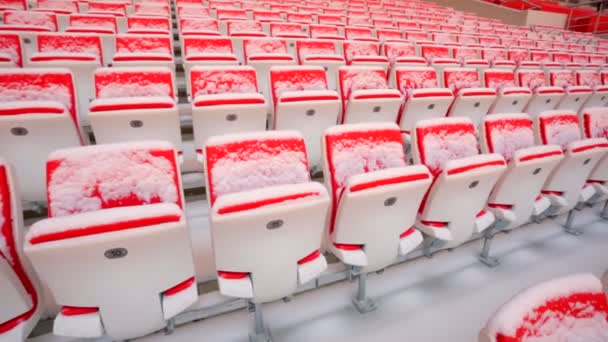 Sièges rouges sur le stade — Video