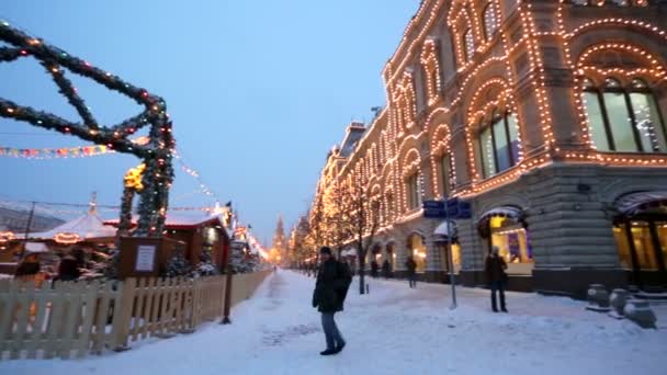 Julemesse på rød plass – stockvideo