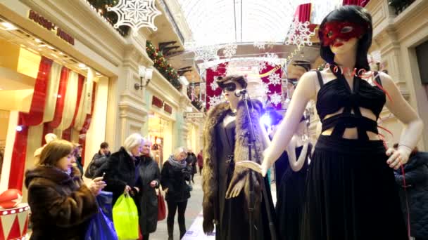 Public exhibition of costumes — Stock Video