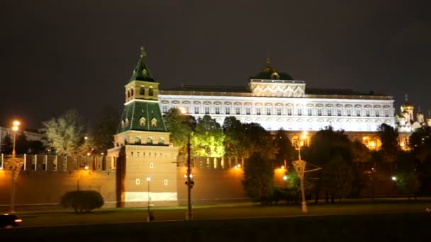 Kremlin por la noche — Vídeo de stock