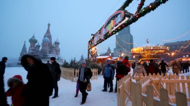 Christmas fair on Red Square — Stock Video