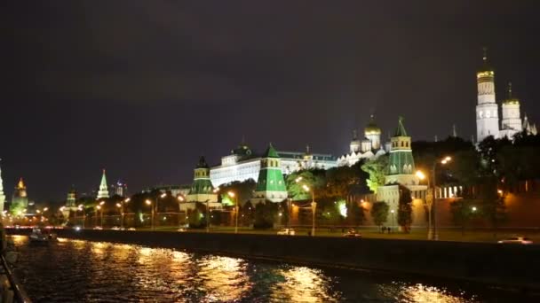 Кремль ночью — стоковое видео