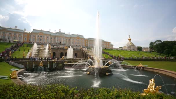 Fountains at Peterhof — Stockvideo