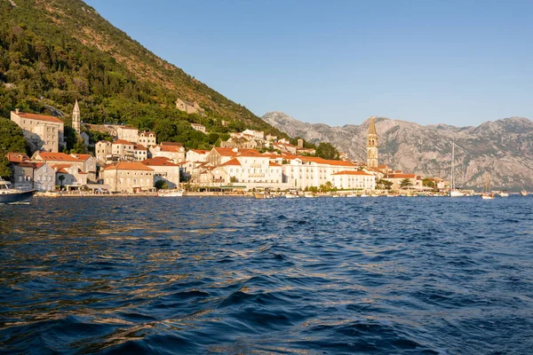 Perast Montenegro Julho 2020 Perast Shore Boka Kotor Bay Fashinada — Fotografia de Stock