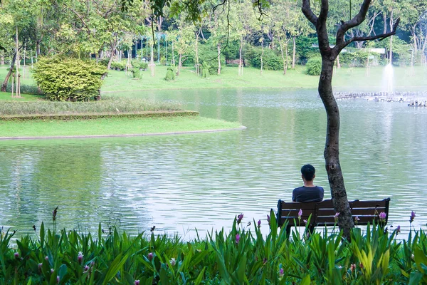 Mann im Garten — Stockfoto