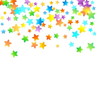 Gökkuşağı Festivali Konfeti. Karnaval Yıldızı Düşüyor.