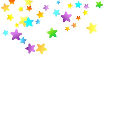 Gökkuşağı Festivali Konfeti. Karnaval Yıldızı Düşüyor.