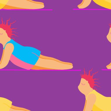 Yoga yapan kızlar. Kusursuz Desensiz Kadın Yoga Pozu