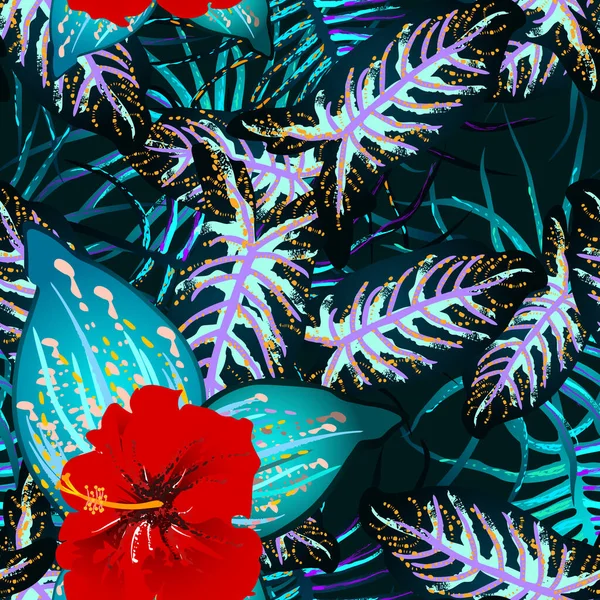 Feuille tropicale. Motif moderne. Jungle Print. — Image vectorielle