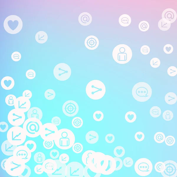Marknadsföring av sociala medier, nätverk för kommunikation — Stock vektor