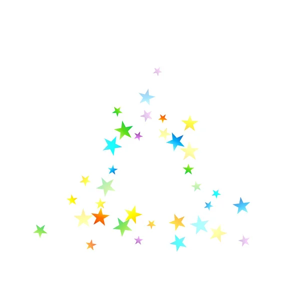 Rainbow Festive Confetti. Carnival Star Falling. — Stock Vector