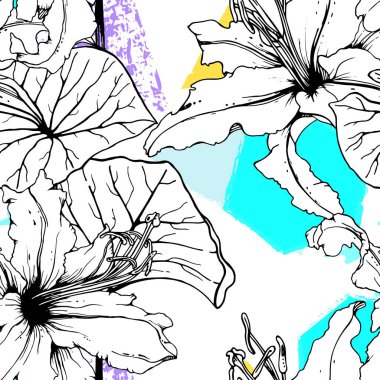 Çiçek Geometrik Yazdırma Tropikal Orman Yaprak Fırçası