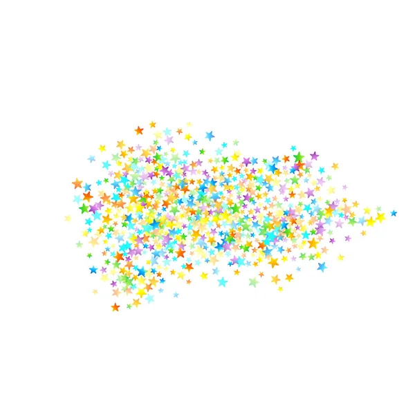 Confetti festivo del arco iris. Estrella del Carnaval cayendo. — Vector de stock