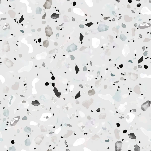 Terrazzo Texture Vector. Nahtloses Bodenmuster — Stockvektor