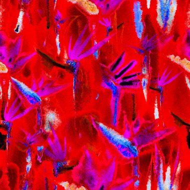 Egzotik orman tropikal desensiz. Bitmek bilmeyen koyu renk gölge izi. Tekstil kumaş.