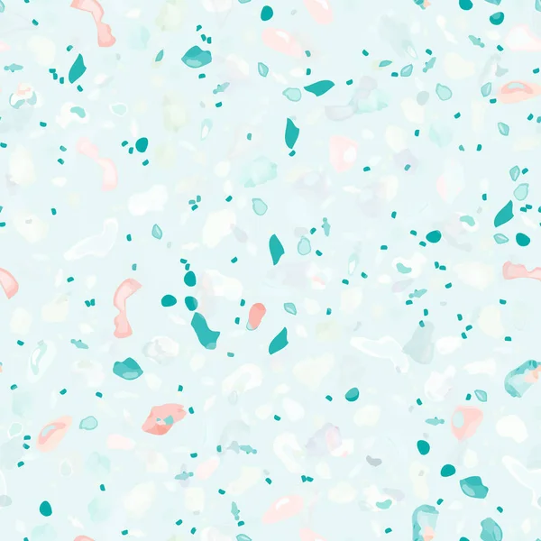 Terrazzo Texture Vector. Nahtloses Bodenmuster — Stockvektor