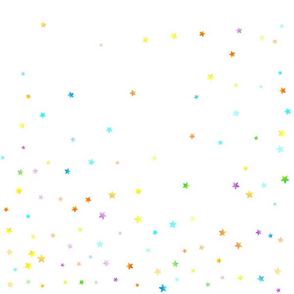 Confettis festifs arc-en-ciel. Étoile de carnaval tombant. — Image vectorielle