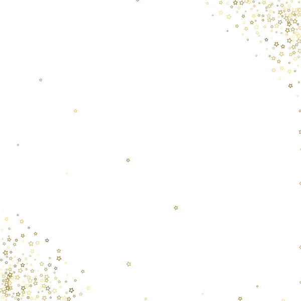 Gold Glitter Stars. Confetti brillante de lujo. — Vector de stock