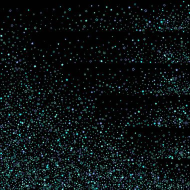 Mavi, turkuaz, turkuaz parıltılı yıldızlar, konfeti.