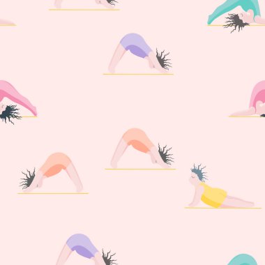 Yoga yapan kızlar. Kusursuz Desensiz Kadın Yoga Pozu