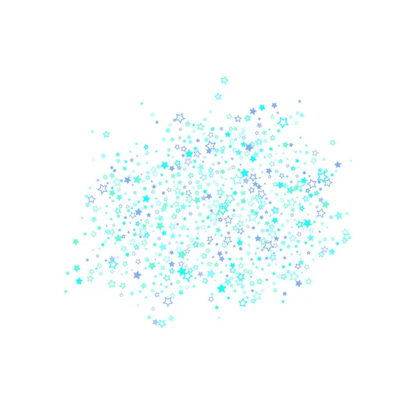 Azul, ciano, turquesa brilho estrelas confete — Vetor de Stock