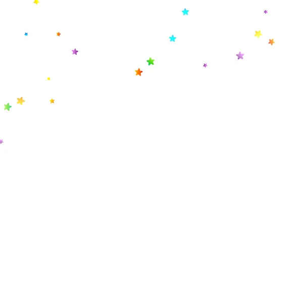Rainbow Festive Confetti. Estrela do Carnaval a cair. — Vetor de Stock