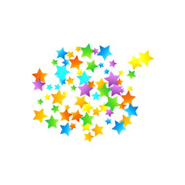 Gökkuşağı Festivali Konfeti. Karnaval Yıldızı Düşüyor.