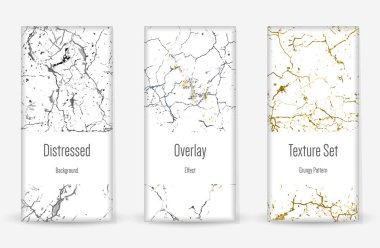 Kederli Grunge dokusu seti. Çizilmiş Çamur Yazdırma.