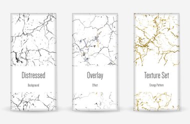 Kederli Grunge dokusu seti. Çizilmiş Çamur Yazdırma.