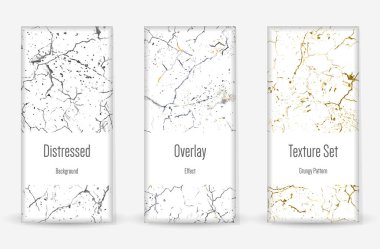 Kederli Grunge dokusu seti. Çizilmiş Çamur Yazdırma.