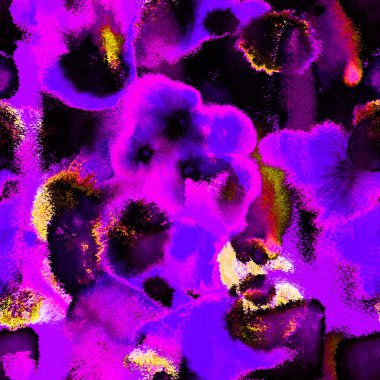 Yüzey Tekstili. Moda suluboya baskısı. Tekstil boyası, Batik. El çizimi, Boya deseni pürüzsüz desen. Tekstil, Yüzey, Moda, Mayo, Çamaşır, Kumaş İçin Sanat Arkaplanı.