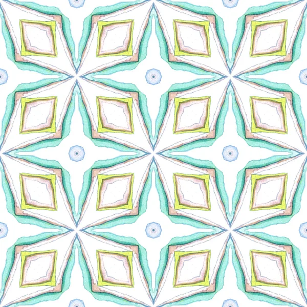 Geotryck Sömlöst Mönster Geometrisk Akvarellstruktur Etniskt Stamavtryck Traditionellt Ändlöst Upprepat — Stockfoto
