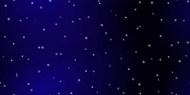 Düşen kar taneleri pürüzsüz desen. Uçan kar, don ve kar ile ilgili bir resim. Mavi gece geçmişinde noel kutlaması için kusursuz bir baskı. Yeni Yıl için Tatil Vektörü illüstrasyonu