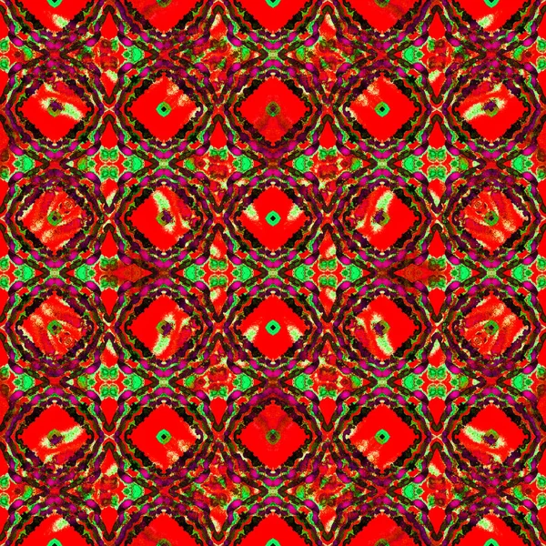 Medalhão Abstrato Moderno Laranja Vermelho Tecido Rosa Mediterrâneo Majolica Motif — Fotografia de Stock
