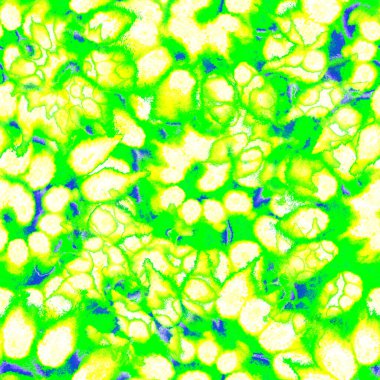 Gerçeküstü, psikedelik ıslak boya izi. Suluboya karışık akış noktaları, noktalar, yırtık kenarlar. Tekstil, yüzey, moda, mayo ve modern tasarım için bitmeyen tekrarlanan soyut arkaplan.