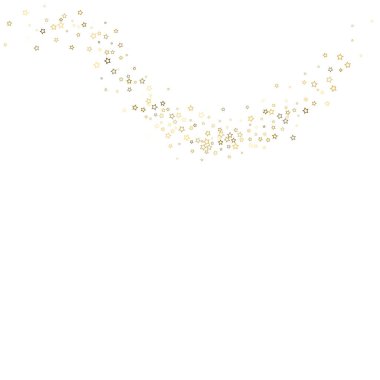 Altın Parıldayan Yıldızlar. Lüks Parlak Konfeti. Dağınık küçük bir parıltı. Parlak gümüş element. Rastgele sihirli minik ışık. Yıldızların beyaz arka planı. Yeni Yıl, Noel Vektörü illüstrasyonu.