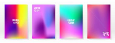 Asgari Poster. Pastel Soft. Gökkuşağı Gradyan Kümesi. Grafik Renk Arkaplanı. Bulanık ağ dokusu. Vektör Modern Banner. Soyut Parlak Duvar Kağıdı. Gradyan Teknoloji Kapağı. Mobil Şablon Tasarımı.
