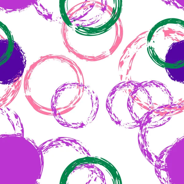 Renkli Polka Noktaları. Pastel Vektör Kusursuz Desen. Renkli dekor. Suluboya Şekli Kaotik Şekillerle Soyut Beyaz Arkaplan. Grunge Vintage Kumaş. Tebeşir Fırçası Yuvarlakları, Konfeti