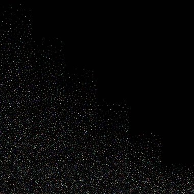 Parıldayan Parıldayan Yıldızlar. Holografik Parıltı Düşen Konfeti. Rainbow Sprocket, Shiny Little, Balls, Circles. Rastgele Düşen Kara Arkaplan. Yeni Yıl Dağılmış Noel Vektörü illüstrasyonu.