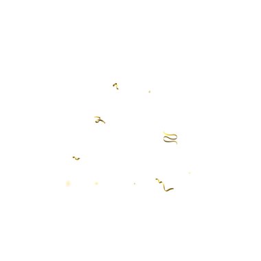 Tatil Yılanı. Altın folyo şeritleri. Konfeti Yıldızı Beyaz Arkaplanda Düşüyor. Parti, Doğumgünü Vektör Şablonu. Parıldayan Yılan. Kutlama elementleri. Parlak Festival Tinsel Altın Rengi.