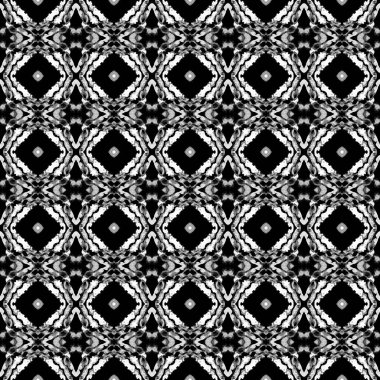 Mozaik Etnik Sanat. Siyah, beyaz, tek renkli tuval. Talavera, Azulejos Motifi. İspanya, İslam, Arap Kusursuz Düzeni. Klasik Eski Yüzey. Geometri Ev Dekorasyonu.