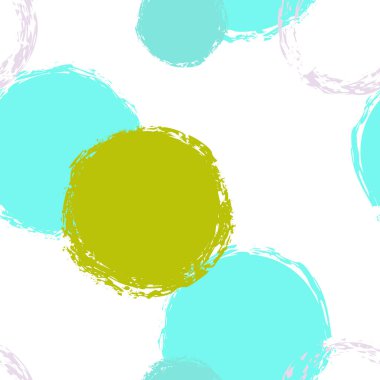 Renkli Polka Noktaları. Pastel Vektör Kusursuz Desen. Renkli Tasarım. Suluboya Şekli Kaotik Şekillerle Soyut Beyaz Arkaplan. Modern Pastel Giftwrap. Tebeşir Fırçası Yuvarlakları, Konfeti