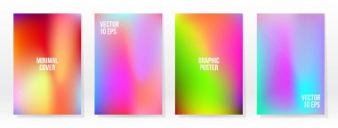 Asgari Poster. Pastel Soft. Gökkuşağı Gradyan Kümesi. Grafik Renk Arkaplanı. Bulanık ağ dokusu. Vektör Modern Banner. Soyut Parlak Duvar Kağıdı. Gradyan Teknoloji Kapağı. Mobil Şablon Tasarımı.