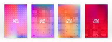 Asgari Poster. Pastel Soft. Gökkuşağı Gradyan Kümesi. Grafik Renk Arkaplanı. Bulanık ağ dokusu. Vektör Modern Banner. Soyut Parlak Duvar Kağıdı. Gradyan Teknoloji Kapağı. Mobil Şablon Tasarımı.