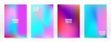 Asgari Poster. Pastel Soft. Gökkuşağı Gradyan Kümesi. Grafik Renk Arkaplanı. Bulanık ağ dokusu. Vektör Modern Banner. Soyut Parlak Duvar Kağıdı. Gradyan Teknoloji Kapağı. Mobil Şablon Tasarımı.