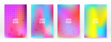 Asgari Poster. Pastel Soft. Gökkuşağı Gradyan Kümesi. Grafik Renk Arkaplanı. Bulanık ağ dokusu. Vektör Modern Banner. Soyut Parlak Duvar Kağıdı. Gradyan Teknoloji Kapağı. Mobil Şablon Tasarımı.