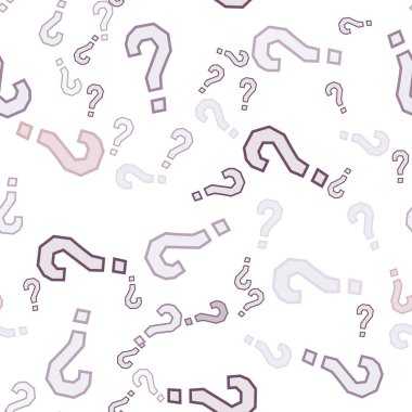 Kusursuz bir örnek. Soru işaretleri, şüphe, faq geçmişi. Basit sonsuz tekrarlama motifi. Anket, inceleme, sorgulama, sorgulama geçmişi. Kamuoyu yoklaması, kamuoyu yoklaması temsilcisi illüstrasyonu için şablon.