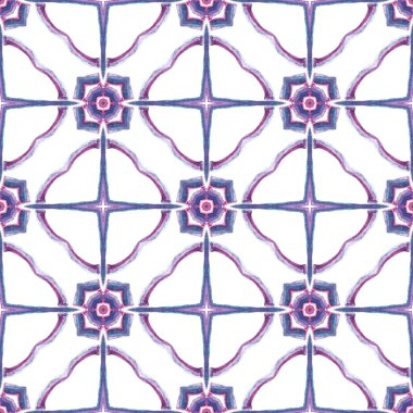 Geleneksel Sanat. El boyası çizilmiş. Türk, Arap, Arabesk, Doğu Kusursuz Düzen. Geo Geometrik. Vintage Geo Tekstil. Mor, pembe desenli. Çizgiler Süslemesi.